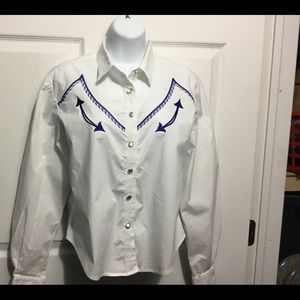 Western Wear White Blouse